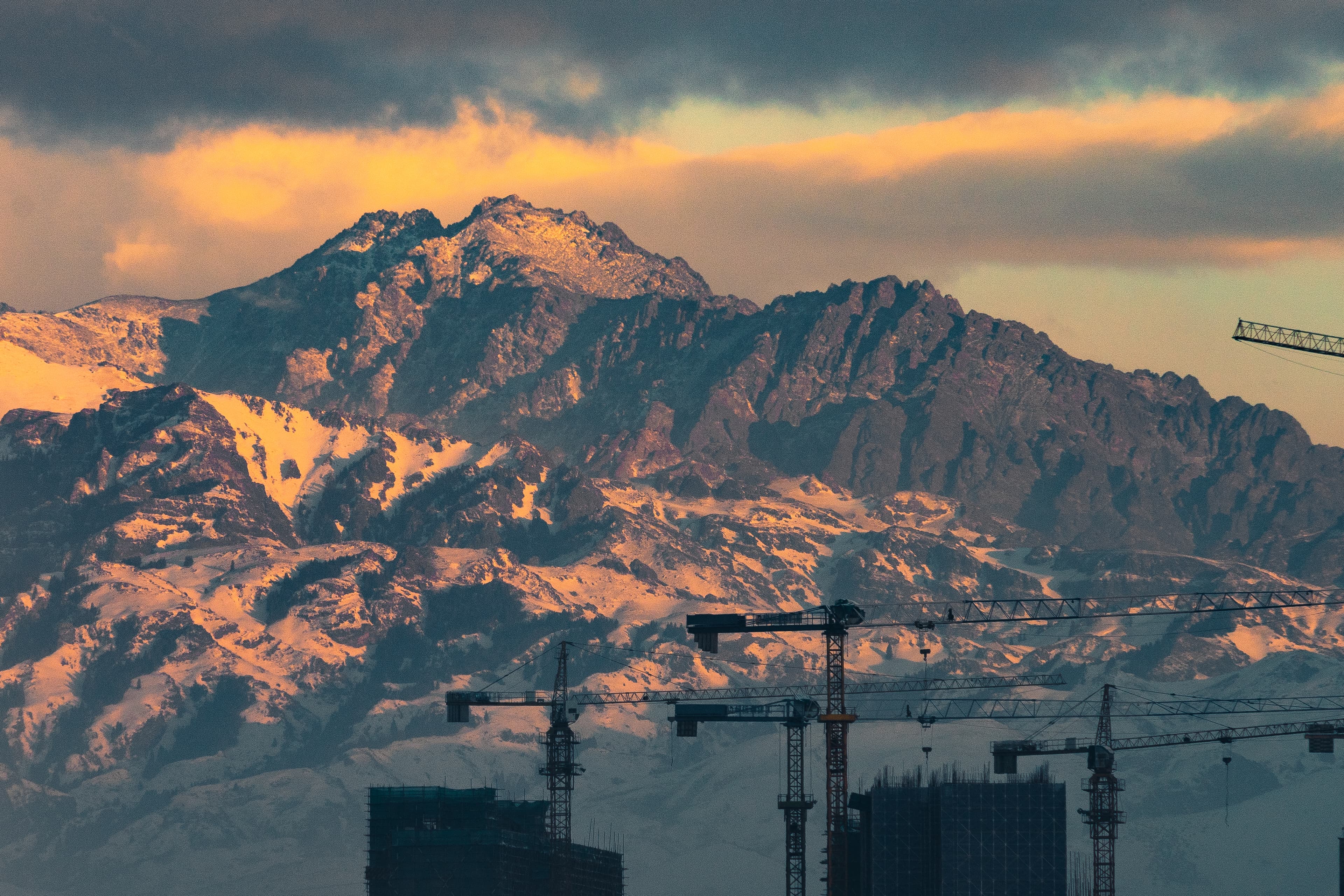 Part of the Tengri Tagh (Tian Shan Mountains), captured from my home with a telephoto lens.